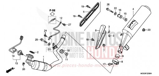 SILENCIEUX D'ECHAPPEMENT NC700XDD de 2013